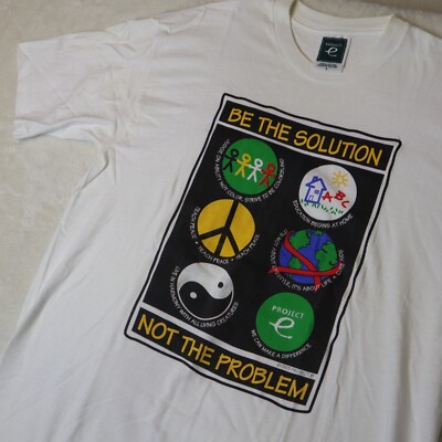 VTG Project E T Shirt Men s Large White USA Made 90s 1993 Retro