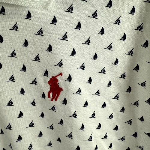 Polo Ralph Lauren barca a vela nautica polo uomo 2XL colletto bianco vestibilità classica - Foto 4 di 9