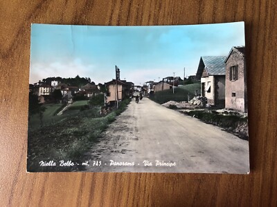 CARTOLINA NIELLA BELBO PANORAMA VIA PRINCIPE VIAGGIATA 1958 55