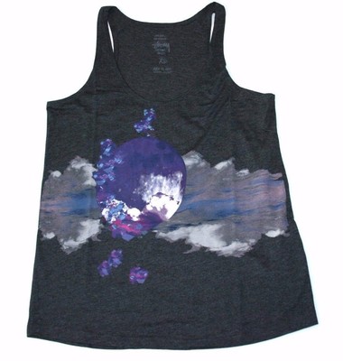 Stussy LE MYSTIQUE SWING TANK Black Heather Purple Pink Junior's Tank Top