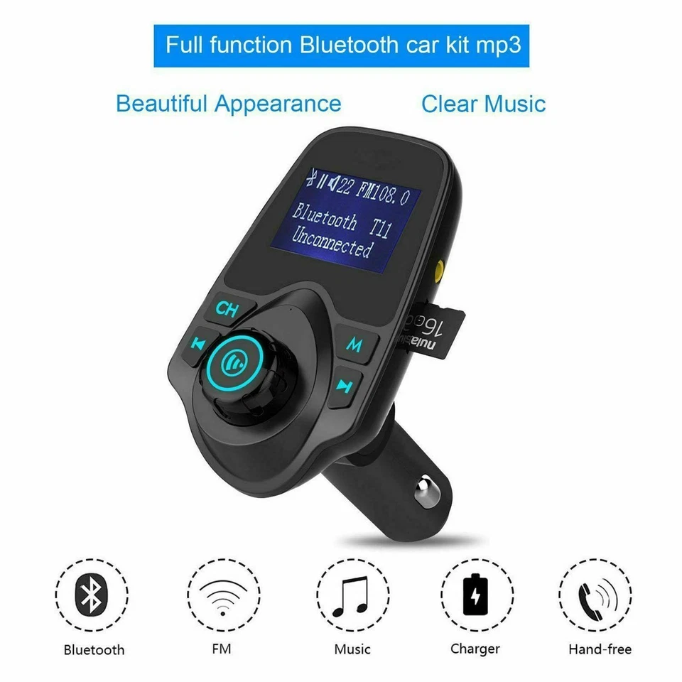Bluetooth Car Kit FM Transmitter MP3 Player Dual USB Charger Wireless Radio AUX - Image 3 of 4