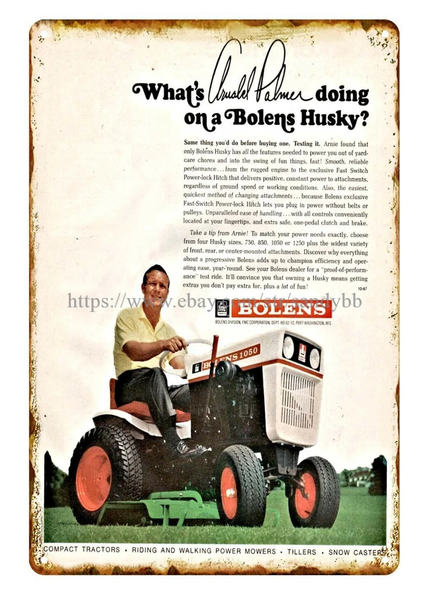 1964 Riding Mower BOLENS Husky Lawn Garden Tractor metal tin sign home wall