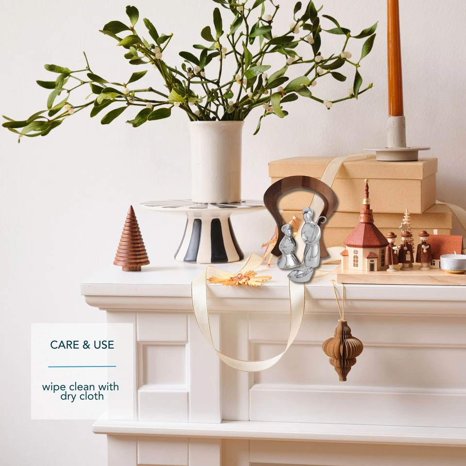 Nambe Sagrada Familia Belén Miniatura Set - 4 Piezas Belén de Navidad con José Foto 3 de 4