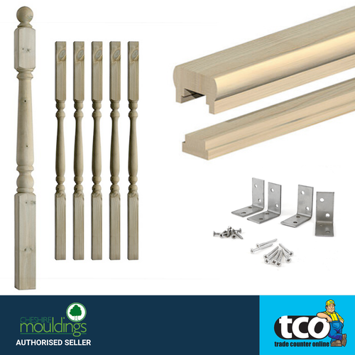 Colonial Turned Decking Balustrade Spindles, Newel Posts, Rails, OR Brackets eBay