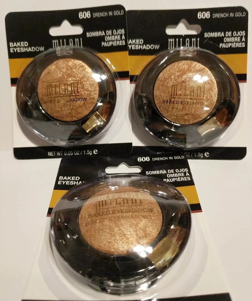 Milani Marbelized Baked Eyeshadow DRENCH IN GOLD #606, Lot of 3, new . - Image 2 of 4