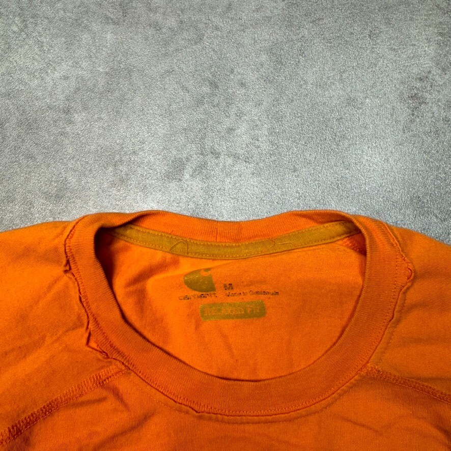 Carhartt T-Shirt Mens Y2K USA Short Sleeve Pocket Workwear Tee, Orange, Medium image 7