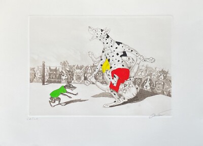 BORIS O. KLEIN - ''CATCH'' - SELTENE HANDKOLORIERTE RADIERUNG - SIGNIERT