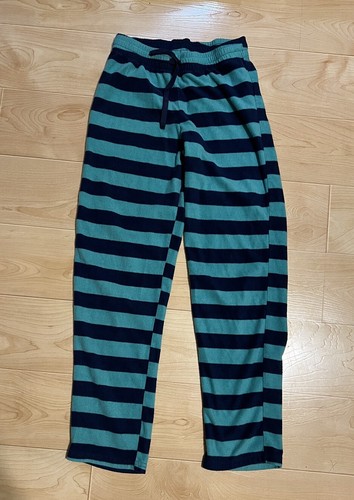 Striped Fleece Pajama Pants, Youth Boys, Size Large, Green And Blue