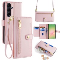Handykette FüR Galaxy A36 / A56 Band HandyhüLle KartenfäCher Pu Leder Rosa
