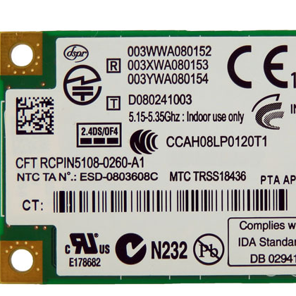 Mini carte sans fil réseau PCIe Lenovo Intel WiFi Link 5300 802.11a/b/g/n - Photo 1 sur 5