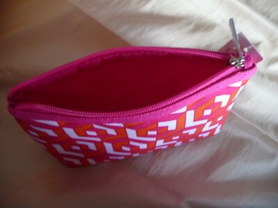 Neu Pink/Orange/Weiß Clinique Jonathan Adler Limited Ed Make Up Kosmetiktasche 