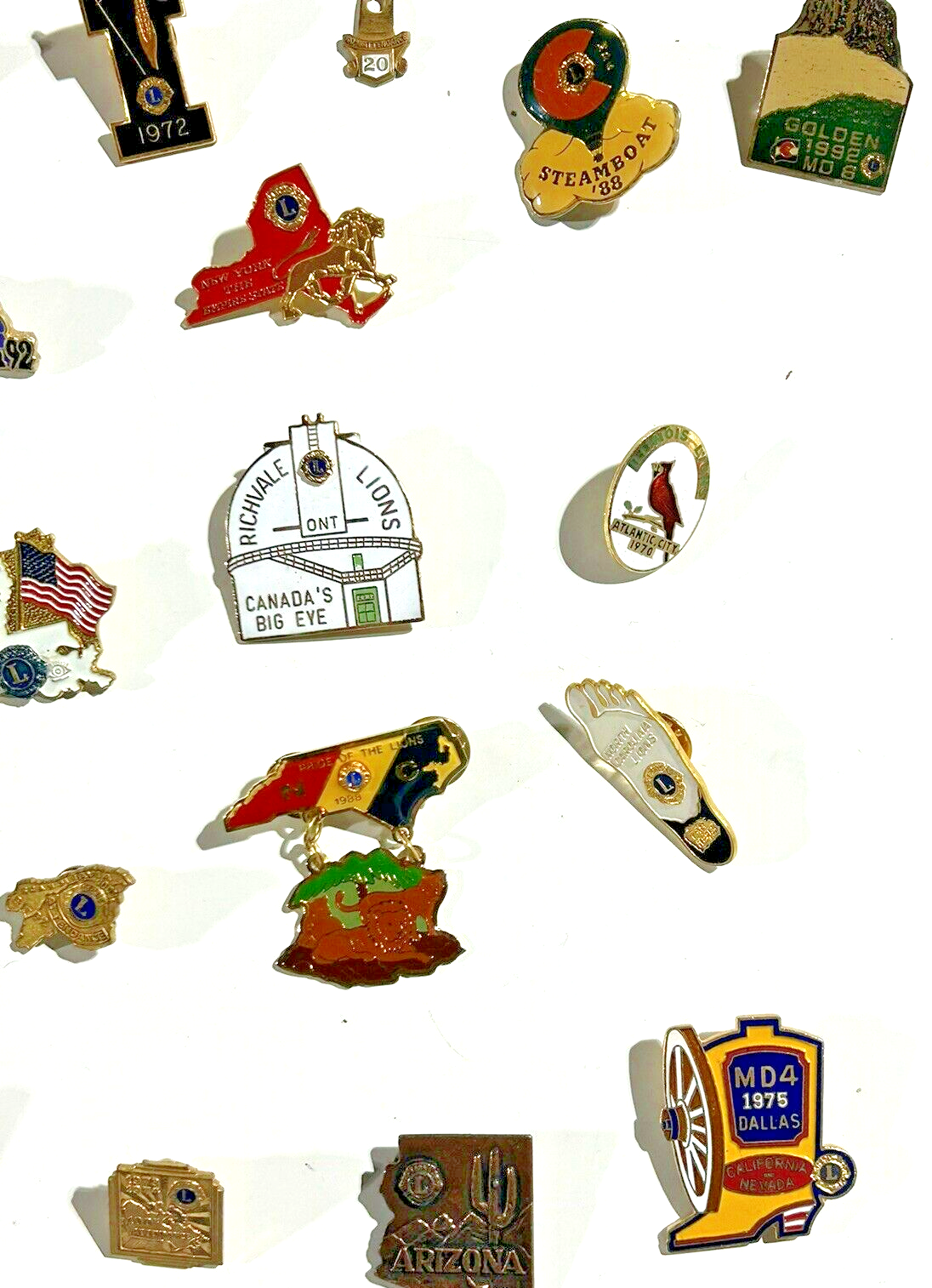 Rare Lot (50) Vintage Lions Club Pins 1970s90s Canada US No duplicates
