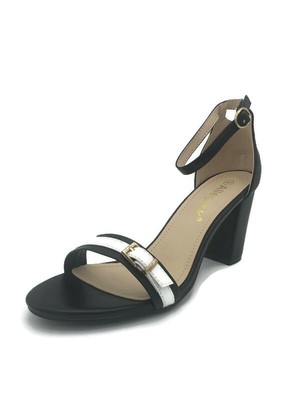 allegra k women's high chunky heel buckle ankle strap sandals