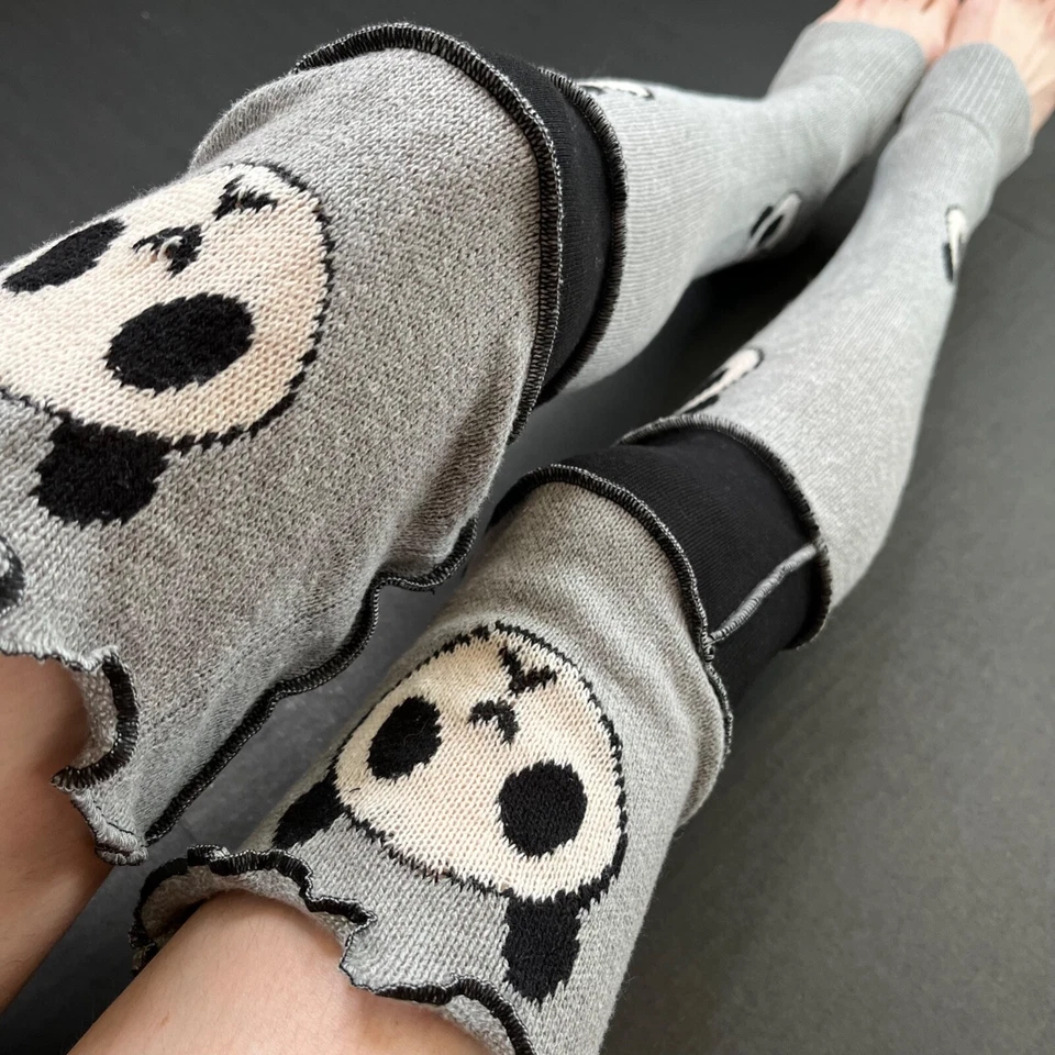 Свитер ноги подогреватели серый панда вязаный колена носки черный чехол животных печати женщин - Изображение 2 из 4