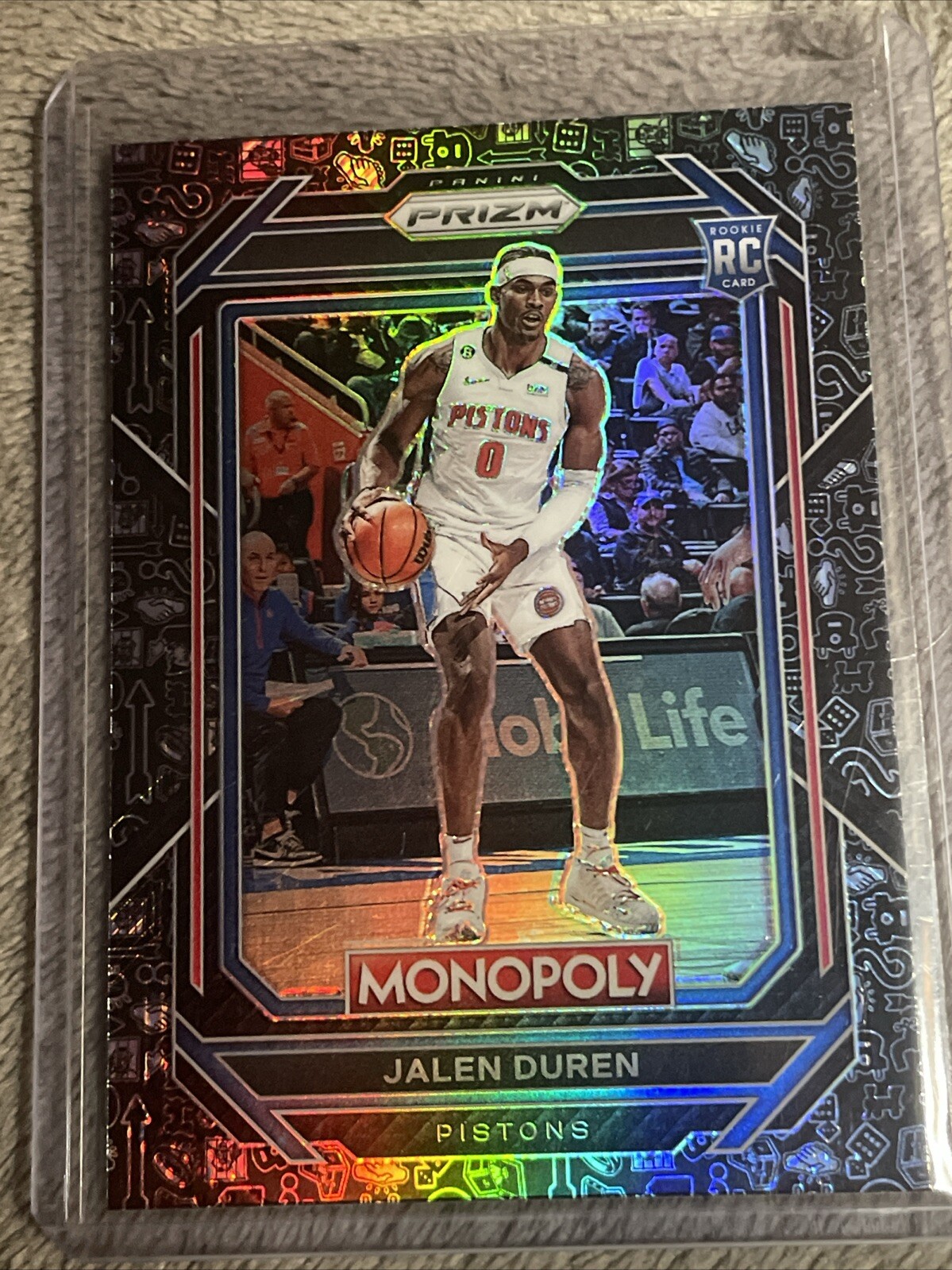 🖤2022-23 Panini Prizm Monopoly Jalen Duren Black Icons Rookie RC SSP #27