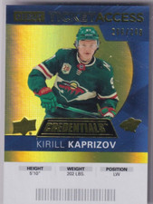 2020-21 Upper Deck Credentials Kirill Kaprizov Debut Ticket Access #206/249