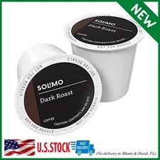 100 Count Solimo Dark Roast Coffee Pods, Compatible with Keurig 2.0 K-Cup Brewer