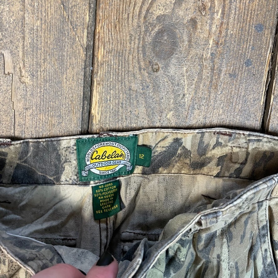 Realtree Camo Cargo Trousers Kids Vintage Army Military Trousers, Green, 24" image 5