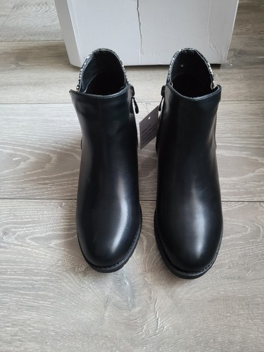 Women's Chelsea Ancle Boots With Snakeskin Details Winter Shoes Size UK 3 - Picture 6 of 8
