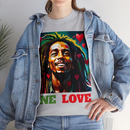 Bob Marley One Love Unisex soft Heavy 100% Cotton T-shirt Reggae Jamaican Music - Picture 24 of 78