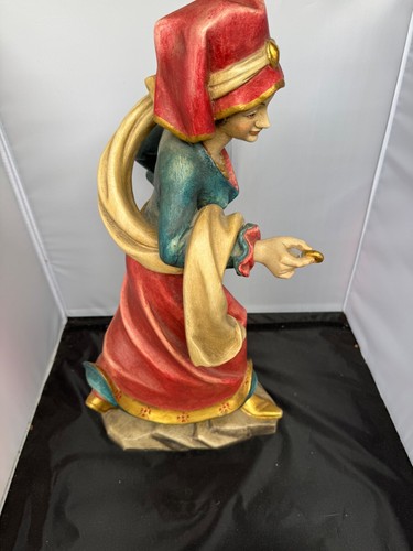 1 x große Moriskentänzer Tanzjungfer Frau Holz geschnitzt 50 cm coloriert - Bild 5 von 10