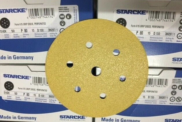Starcke Hook & Loop Sanding Discs Grits 150mm 60–800 Abrasive Pads Free UK P&P