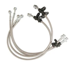 Fit Acura Integra 94-97 Honda Civic 92-95 Front Rear Stainless Brake Line Silver