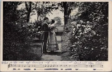 c1908 Postcard Military Man Leaving Wife For War