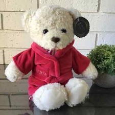 Toy Plush Bear in Red Pajamas Robe FAO Schwarz New with tags