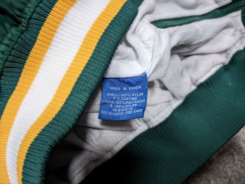 STARTER Giacca Bomber Varsity Vintage NSDU Dakota Bison Verde Nylon - L - Foto 11 di 18
