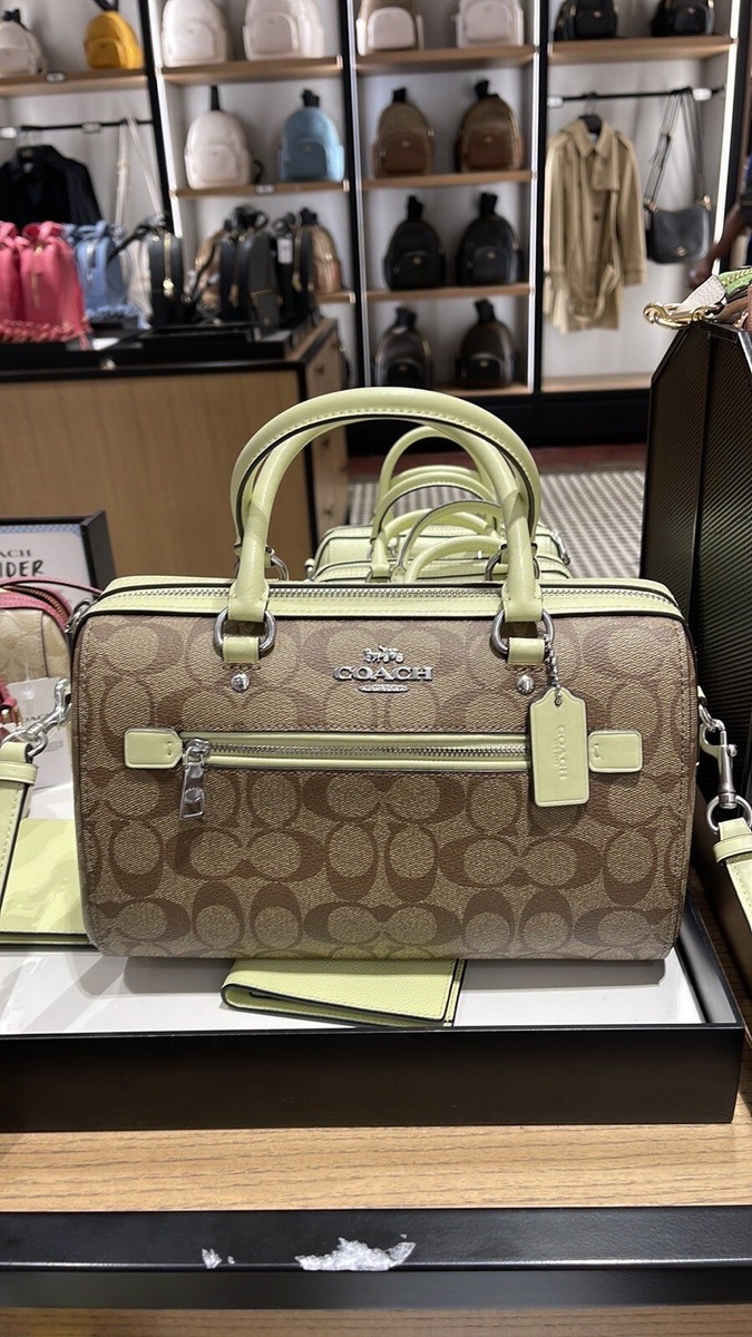 Coach 83607 Rowan Satchel Neon Green Signature Handbag for Coach 83607 Rowan Satchel Neon Green Signature Handbag for