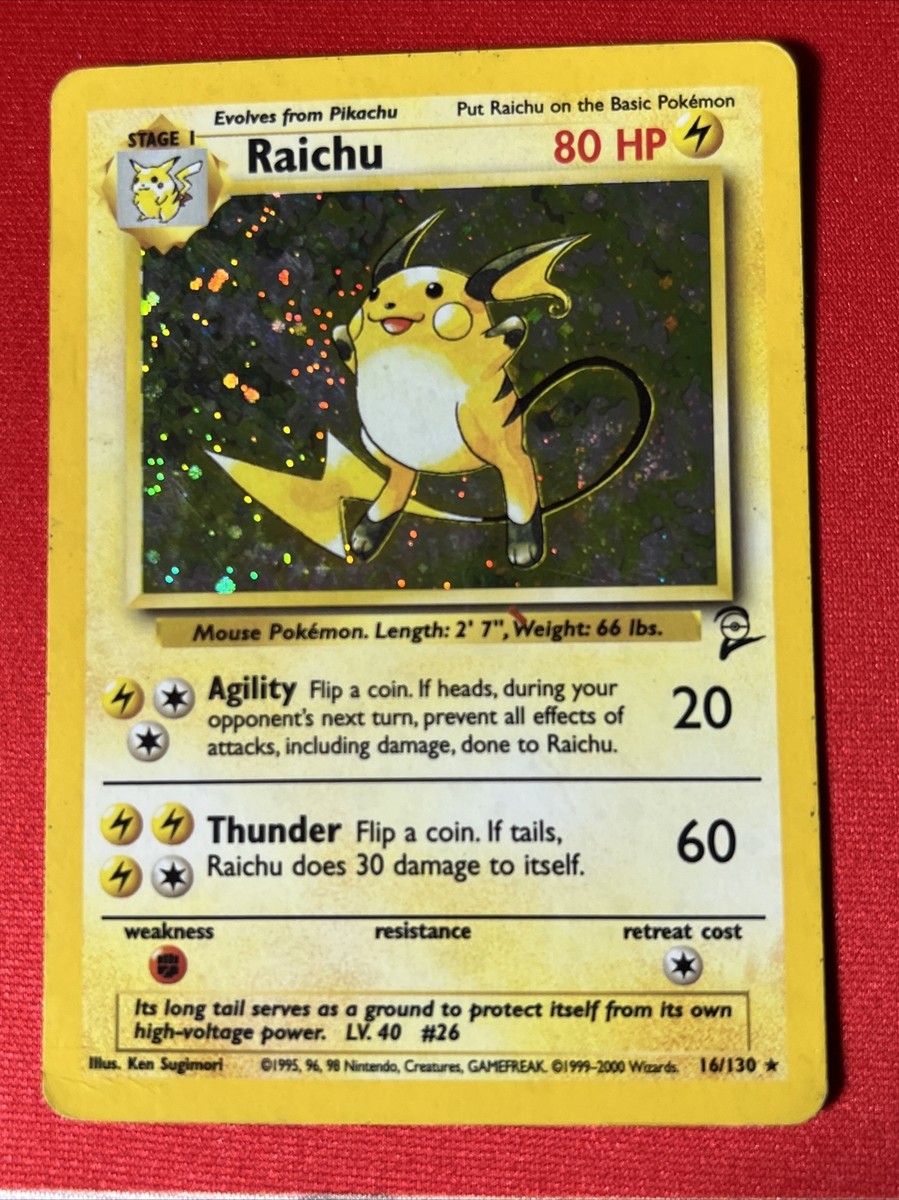 Pokémon TCG - Raichu 16/130 - Base Set 2 - Holo Rare | eBay Pokémon TCG - Raichu 16/130 - Base Set 2 - Holo Rare | eBay