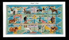 Gambia 1993 - Royal Dogs - Sheet of 12 Stamps - Scott #1400 - MNH