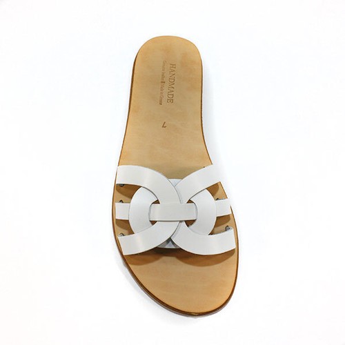 Antike griechische Ledersandalen handgefertigt Slide-Stil flache Damenriemen echt - Bild 5 von 5