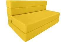 Lounger Folding Foam Mattress,  Foldable Studio Chair Bed 6 x 48 x 80 Yellow