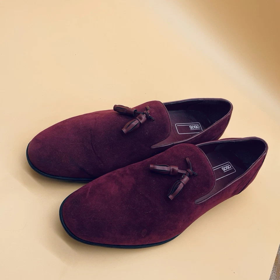 Mocassim Feminino Asos Camurça Borla Borgonha 11 M Slip On - Imagem 2 de 4