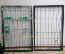 CANCELLO PEDONALE PASTORALE IN ACCIAIO  A RETE ELETTROSALDATA antracite e verde