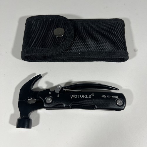 TSRYRLR 15 in 1 Hammer Multitool Camping Gadget Survival Tool W/ Sheath Unused