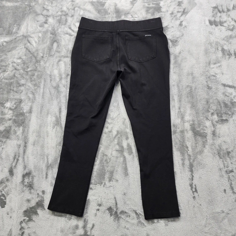 Pantalones de mezclilla DKNY para mujer S negros con cremallera bolsillo ponte tejido ajustado al tobillo Foto 4 de 4