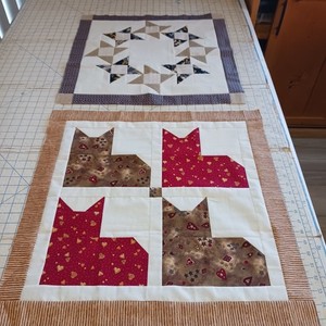 Love Heart Cats/Circle of Friends Mini Quilt Top Unfinished