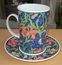 Dunoon William Morris Iris Cup and Saucer Fine Bone China Made In Scotland