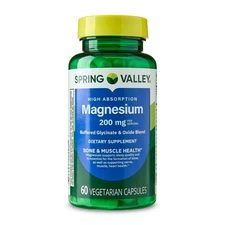 NEW Spring Valley Magnesium Mineral Supplements, 200 mg, 60 Ct