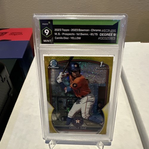 2023 Bowman Chrome Sapphire Camilo Diaz Yellow 61/75 1st Bowman Astros -Grade 9