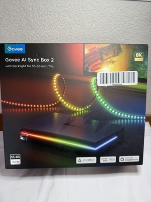 Govee AI Sync Box 2 LED Lighting Kit, Multicolor, Alexa, Google, 55-65'' TV