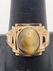 Mens 10k Yellow Gold Otsby & Barton Cats Eye Cabochon Solitaire Ring Size 9.75 — photo 4