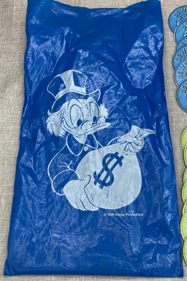 De colección Walt Disney Tío Scrooge Bolsa de Dinero Juego Piezas Y Bolsa NO COMPLETA Foto 4 de 4