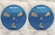 One Pair 7'' SONY Tape Reel Blue Aluminum for Reel to Reel Empty Take up Reel