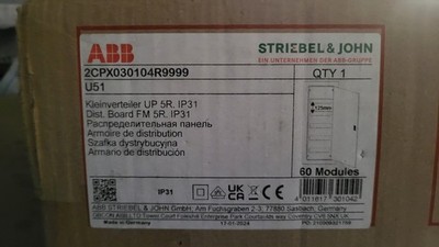 ABB U51 Kleinverteiler, Unterputz 5r., mit Blendrahmen und Tür 2CPX030104R9999