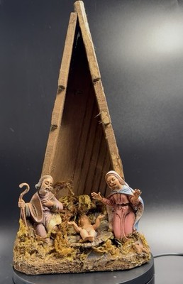 Vintage Italian Nativity Manger Scene Made In Italy 13'' High