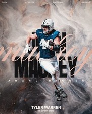 2025 PENN STATE TYLER WARREN JOHN MACKEY INDIANAPOLIS COLTS AWARD WINNER ROOKIE